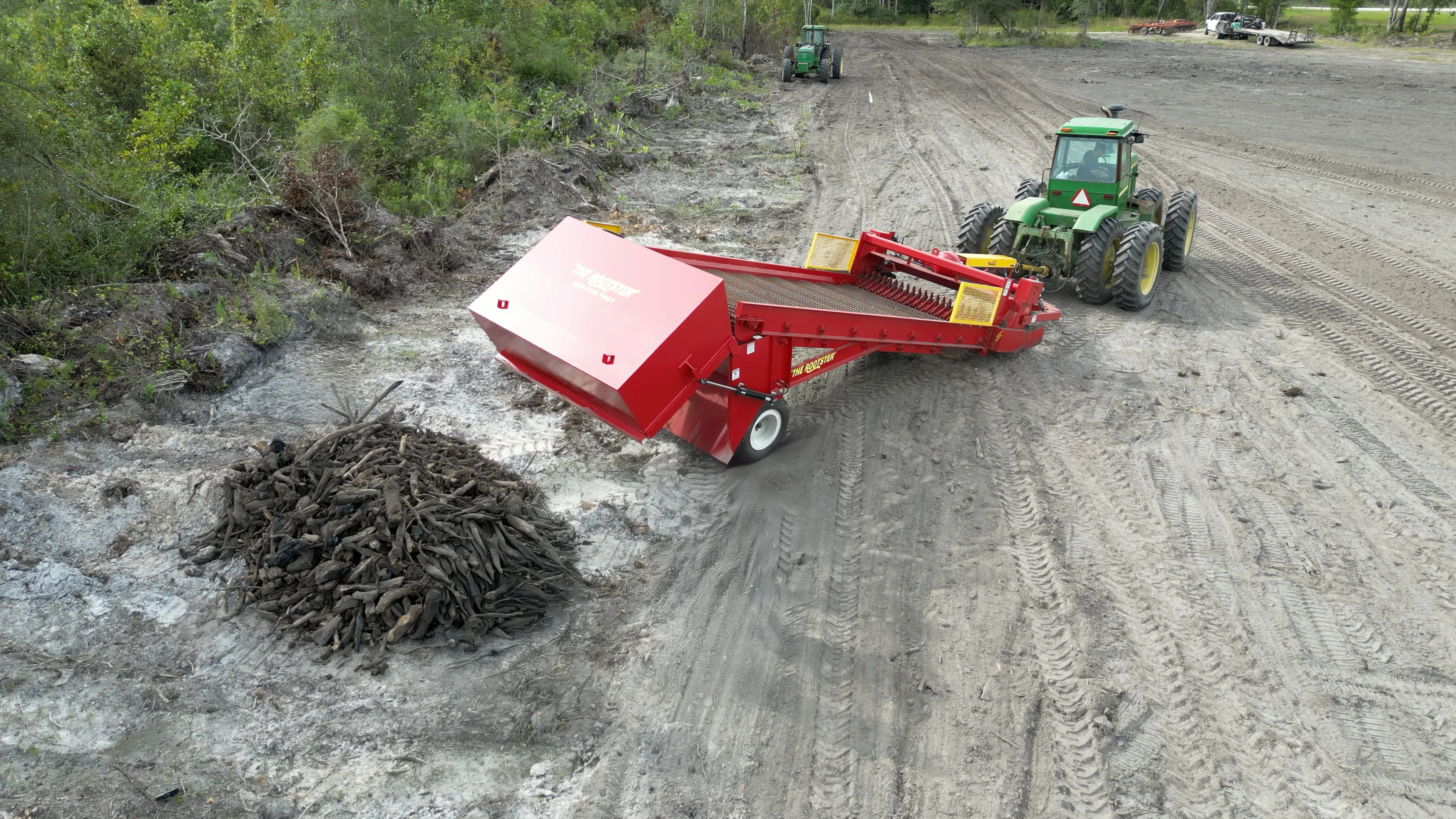 The Rootster dumping its hopper